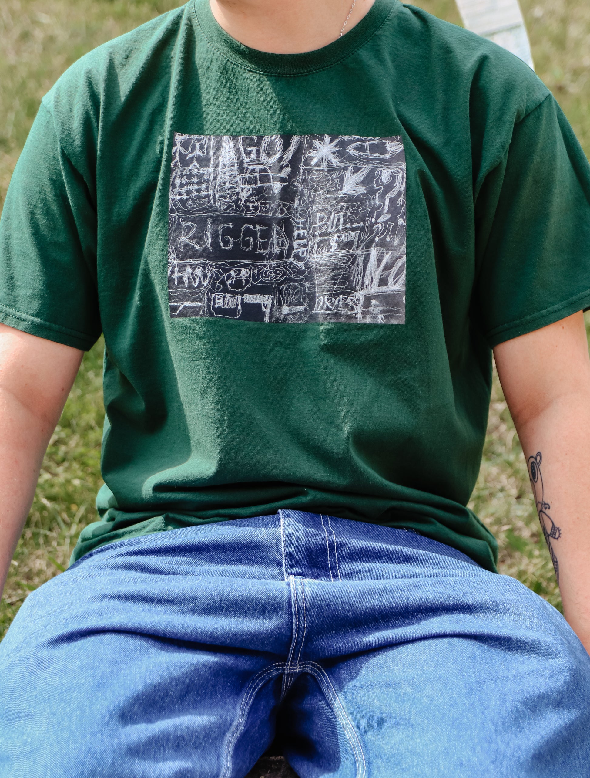 tricou-bumbac-barbati-verde-rigged