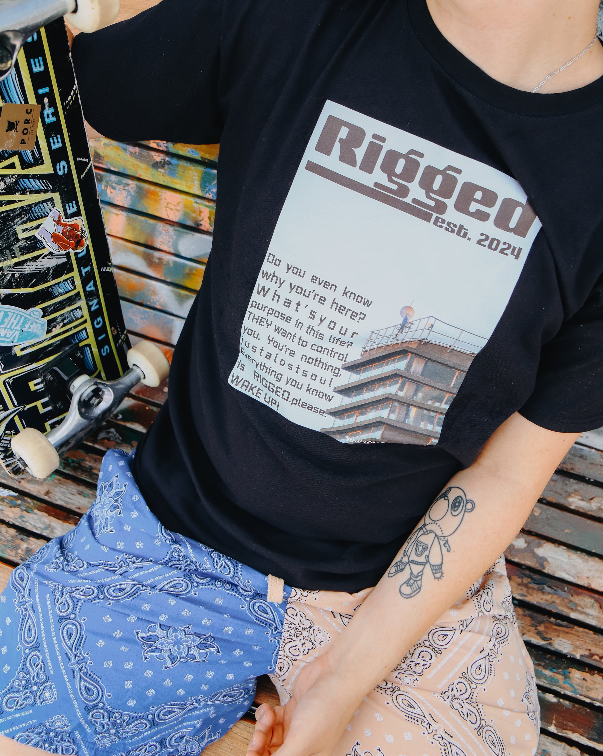 tricou-bumbac-barbati-negru-rigged